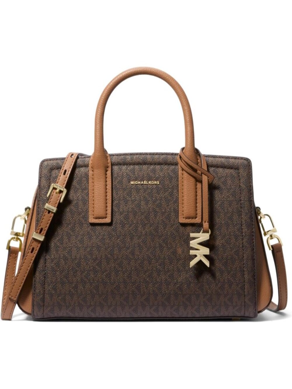 Women Gold tone Brown Handbag Shoulder Crossbody Purse Top Handle Bag